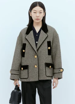 Wool Boucle Herringbone Jacket