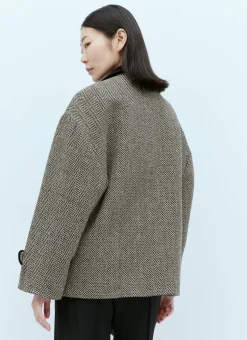 Wool Boucle Herringbone Jacket