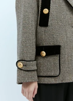 Wool Boucle Herringbone Jacket