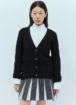 Wool Cable Knit Cardigan