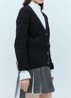 Wool Cable Knit Cardigan