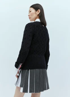 Wool Cable Knit Cardigan