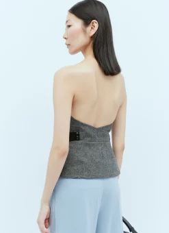 Wool Flannel Bustier Top
