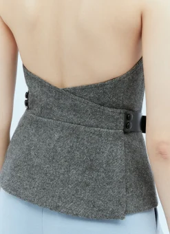 Wool Flannel Bustier Top