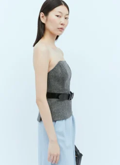 Wool Flannel Bustier Top