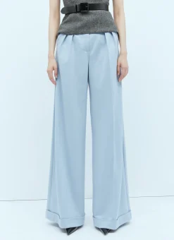 Wool Jersey Wide Leg Pants