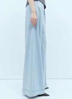 Wool Jersey Wide Leg Pants