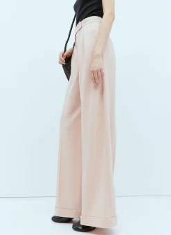Wool Jersey Wide Leg Pants
