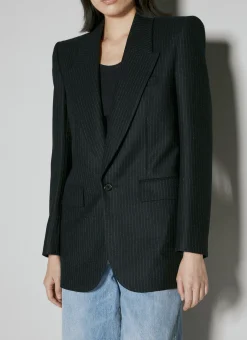 Wool Pinstripe Blazer