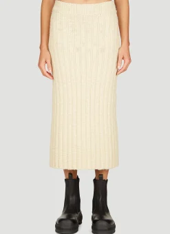 Wool Rib Midi Skirt