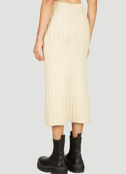 Wool Rib Midi Skirt