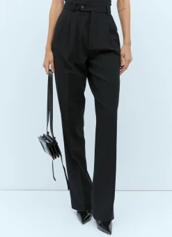 Wool-Blend Tailored Pants