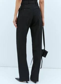 Wool-Blend Tailored Pants