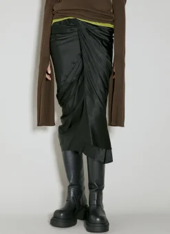 Wrap Satin Midi Skirt