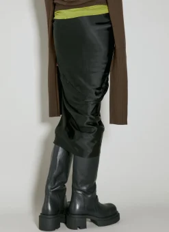 Wrap Satin Midi Skirt