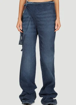 Wraparound Denim Pants