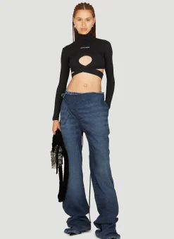Wraparound Denim Pants