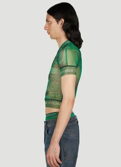 X Brook Hsu Mesh Polo Top