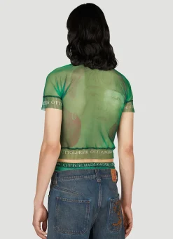 X Brook Hsu Mesh Polo Top