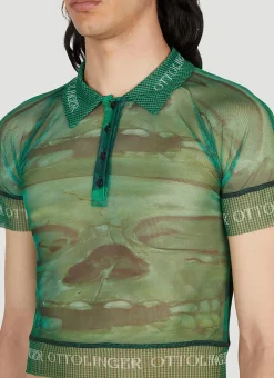 X Brook Hsu Mesh Polo Top