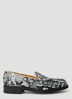 X Paccbet Graphic Print Loafers