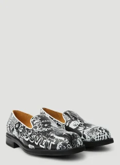 X Paccbet Graphic Print Loafers