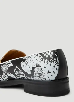 X Paccbet Graphic Print Loafers