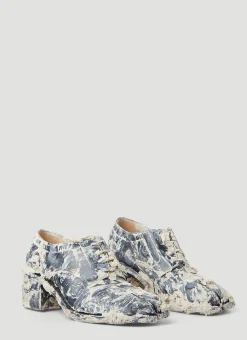 X William Cobbing Clay Splatter Lace Up Tabi Heels