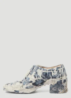 X William Cobbing Clay Splatter Lace Up Tabi Heels