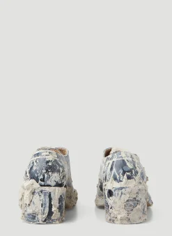 X William Cobbing Clay Splatter Lace Up Tabi Heels