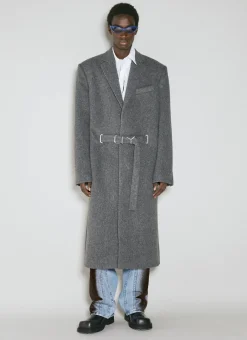 Y Belt Brushed Wool Coat