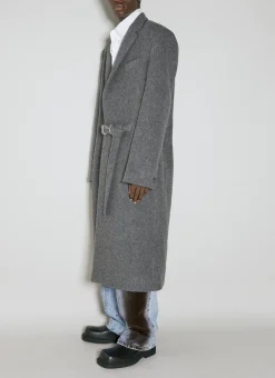 Y Belt Brushed Wool Coat