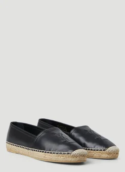 Ysl Embossed Flat Espadrilles