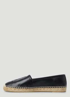 Ysl Embossed Flat Espadrilles