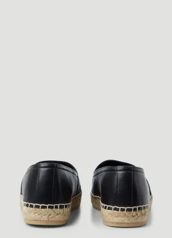Ysl Embossed Flat Espadrilles