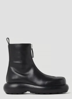 Zip Up Leather Ankle Boots
