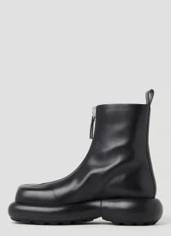 Zip Up Leather Ankle Boots