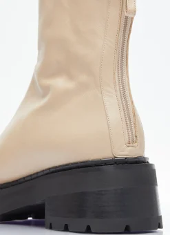 Zip Up Leather Boots