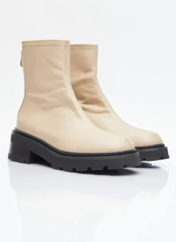 Zip Up Leather Boots