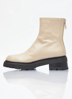 Zip Up Leather Boots
