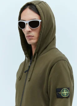 Zip-Up Compass Patch Hooded Sweatshirt