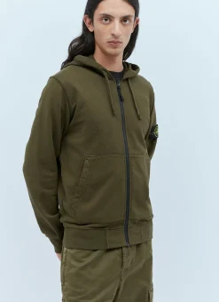 Zip-Up Compass Patch Hooded Sweatshirt