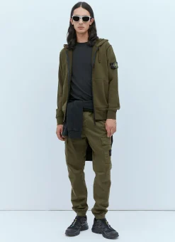 Zip-Up Compass Patch Hooded Sweatshirt