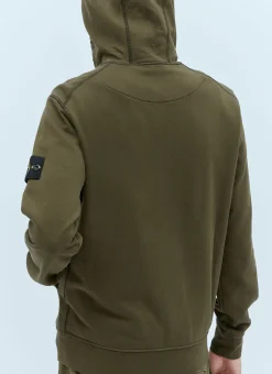 Zip-Up Compass Patch Hooded Sweatshirt