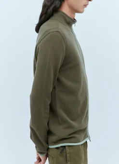 Zip-Up Compass Patch Knit Sweater